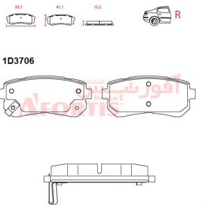 لنت ترمز عقب هیوندا سوناتا ۲۰۱۱ سرامیکی 1D3706C