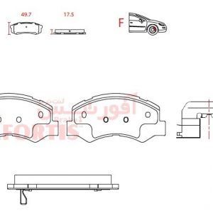 لنت ترمز جلو پژو 206 (SD) صندوق دار V8 مدل93 به بالا