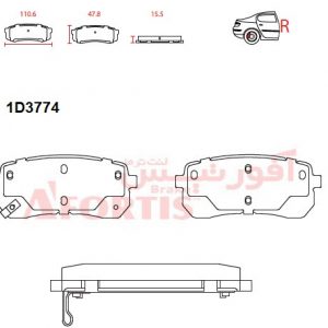 لنت ترمز عقب هیوندا وراکروز ix55 سرامیکی 1D3774C