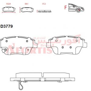 لنت ترمز جلو هیوندا گرنجور وارداتی سرامیکی 1D3779C