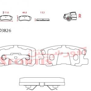 لنت ترمز عقب میتسوبیشی پاجیرو کوپه 1D3826L